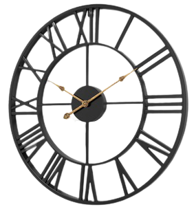 Roman Clock 50cm - Black (Indent)