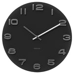 Wall Clock VINTAGE Round Glass - Black