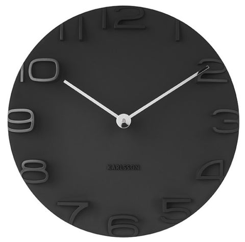 Wall Clock ON THE EDGE - Black w Chrome
