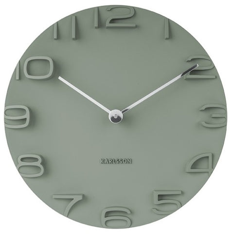 Wall Clock ON THE EDGE - Green w Chrome