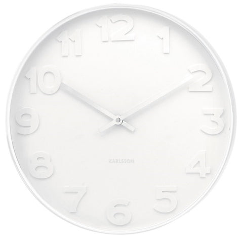 Wall Clock MR WHITE NUMBERS Large - White