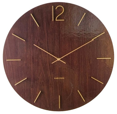Wall Clock MEEK MDF - Dark Wood Veneer