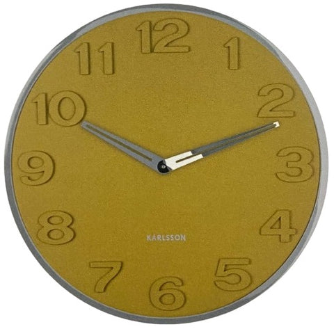 Wall Clock NEW ORIGINAL NUMBERS - Yellow