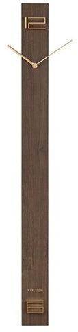 Wall Clock DISCREET LONG - Dark Wood