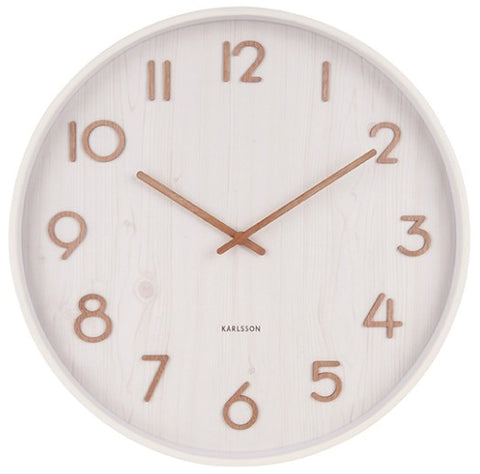 Wall Clock PURE Medium - Basswood White