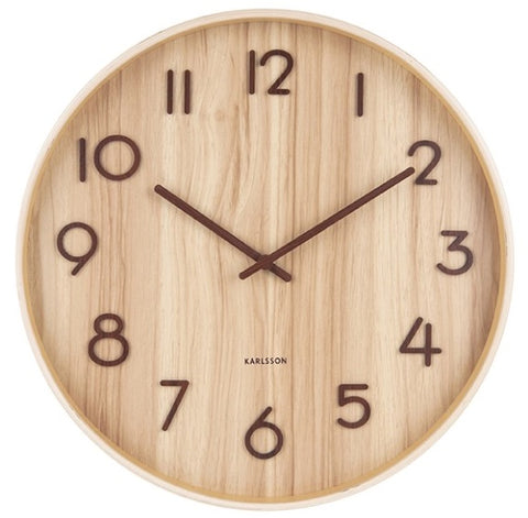 Wall Clock PURE Large - Light Basswood