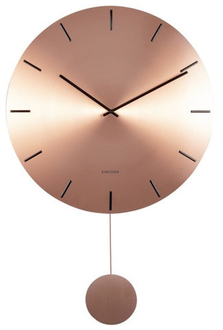 Wall Clock IMPRESSIVE Pendulum - Copper