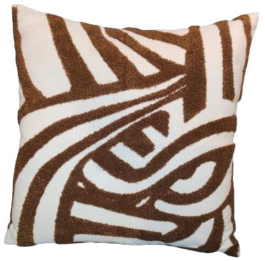 Abstract Cushion 03 - Brown / White