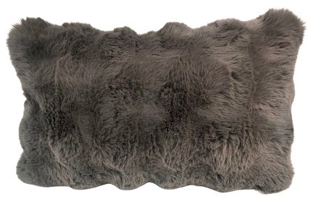 Furry Big Square Cushion - Black