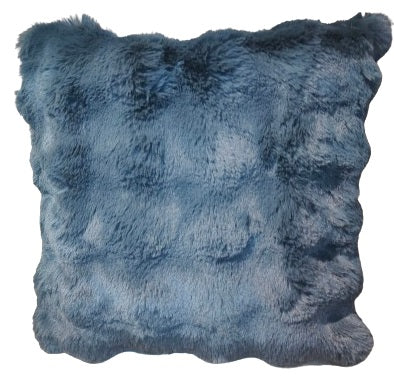 Furry Checks Cushion - Black
