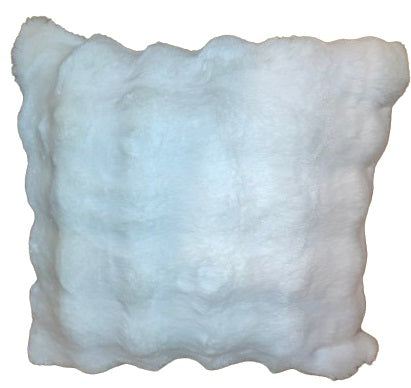 Furry Checks Cushion -  White
