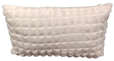 Furry Squares Cushion 30 - White (Indent)