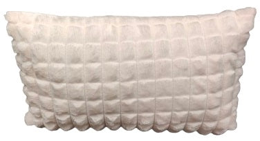 Furry Squares Cushion 30 - White