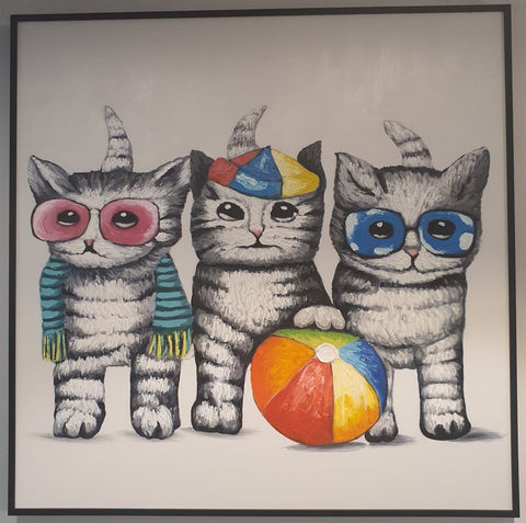 PlayTime Kitty Painting With Black Frame