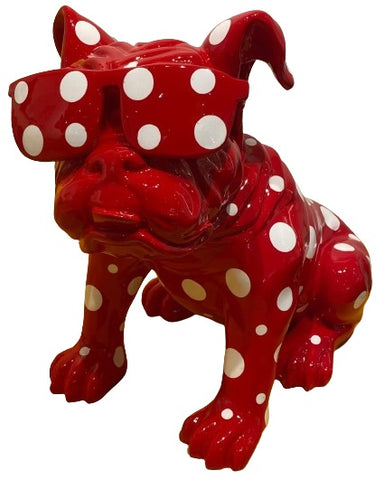 Polka Bulldog - Red With White Dots