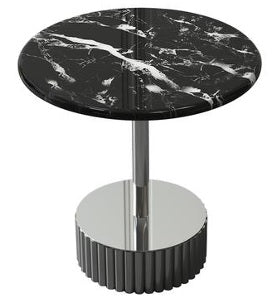 Round Marble Side Table - Black