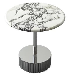 Round Marble Side Table - White