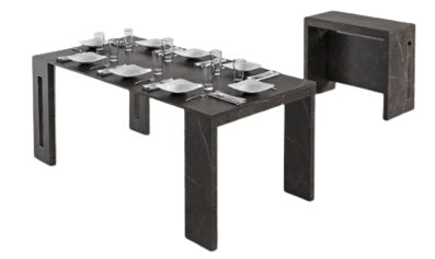 Tavolo Extend 90 Console Table Assembled Al. Mech - Black Marble (Indent)