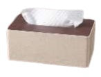 Tissue Box Classic Elegant White PVC / Brown Top