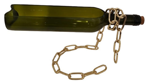 Wine Bottle Plate - Green / Gold