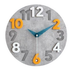 Cement Orange Number Clock - MOLECULE PTE. LTD.