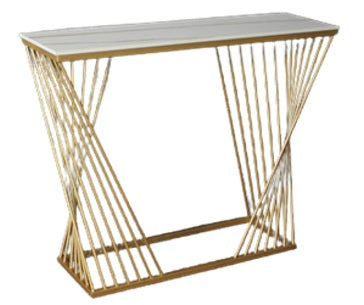 Console Harp - Gold Frame / White Top - Indent