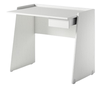 Desk Contemporary With Drawer (Right) - White