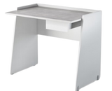 Desk Contemporary With Drawer (Right) - White / Concrete