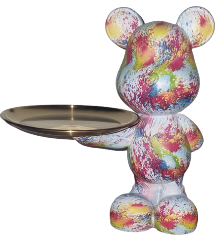 Happy Bear w Round Tray Standing - Spark Multicolor (Indent)