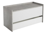 Elementi Hallway Bench With Drawer - White / Concrete