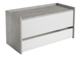Elementi Hallway Bench With Drawer - White / Concrete