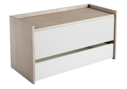 Elementi Hallway Bench With Drawer - White / Oak (Indent)