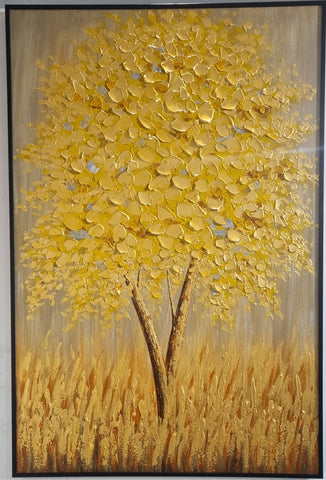 Golden Tree Painting - Vertical (Indent)