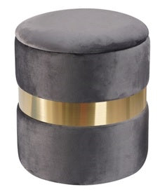 Hourglass Stool w Storage Grey - Indent