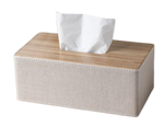 Tissue Box - White Linen