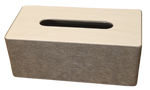 Tissue Box - Grey PVC / White Top (Indent)