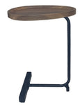 L Tuck In Table - Walnut Top / Black Leg (Indent)