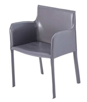 Markus Dining Chair w Arms (Grey) - MOLECULE PTE. LTD.