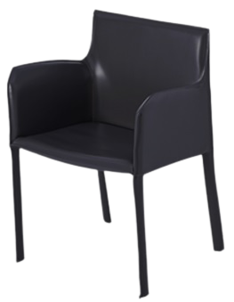 Markus Dining Chair w Arms (Black)- (Indent) - MOLECULE PTE. LTD.