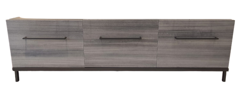 Mia Silver Grey 3/D TV Unit Assembled With Handles (Indent)