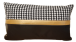 Checks Gold Band Cushion - 30cm