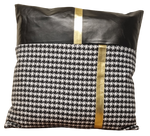 Checks Gold Band Cushion - 45cm