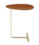 Oval Tuck in / Side Table - Gold Frame + Wood Top (Indent)