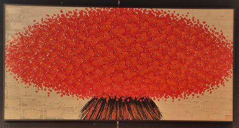 Red Blossom Tree Painting