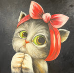Ribbon Catty Oil Painting - Indent