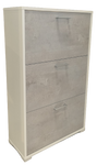Scarpiere Shoe Rack 3 Doors - White / Concrete (Indent)