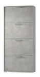 Scarpiere Shoe Rack 4 Doors - White / Concrete (Indent)