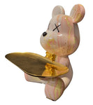 Sitting Bear w Long Tray - Gold Dust / Pink (Indent)