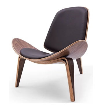 Smiley Chair (Brown) - Leather w Walnut Leg - Indent - MOLECULE PTE. LTD.