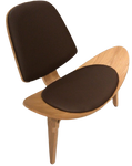 Smiley Chair (Brown) with Natural Wood- PU - Indent - MOLECULE PTE. LTD.